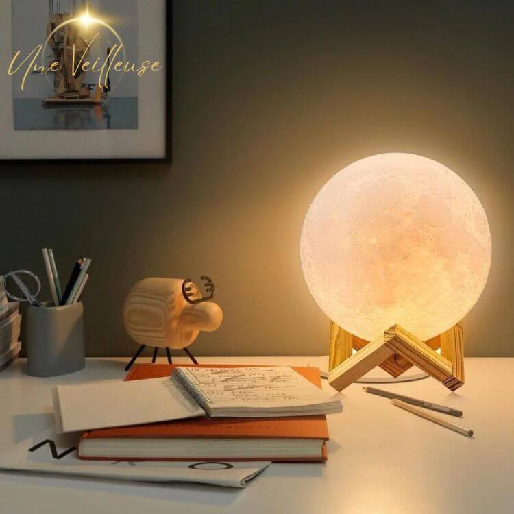 Lune Lampe De Chevet Lune Lampe Lune Veilleuse Lampe De Bureau Lithophane  3D Impression Lune Lampe Décor Moderne Lampe -  France