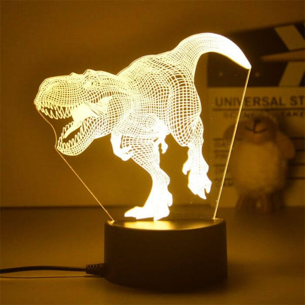 Veilleuse Dinosaure avec Lumière Chaude Autonomie 6 heures, Lampe