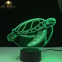 lampe de chevet et veilleuse tortue couleur verte pour enfant et adulte